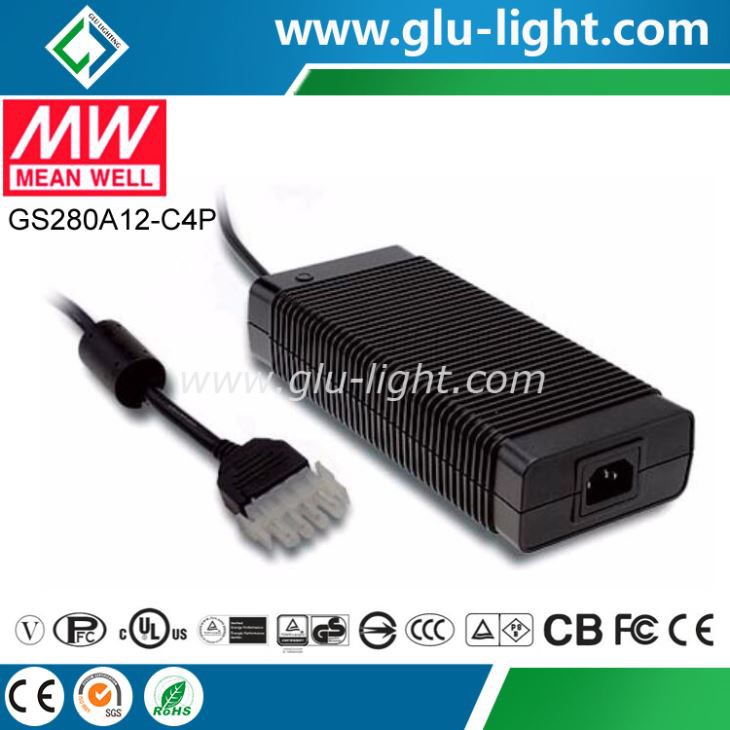 222W 12V AC-DC Meanwell ipari adapter GS280A12-C4P